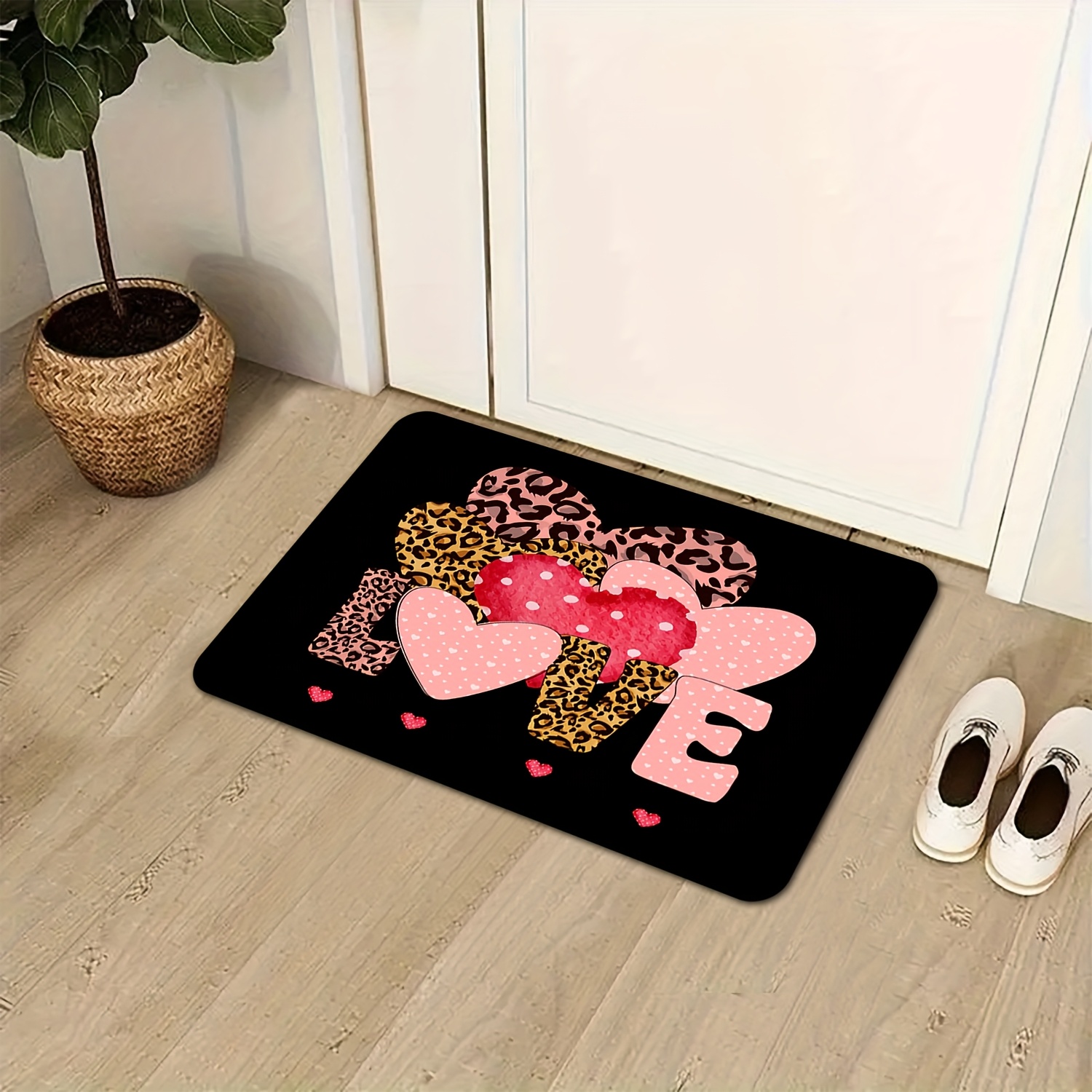 Leopar Kalp Aşk Baskılı Paspas - Home Textiles Premium incelemesi ve fiyatı